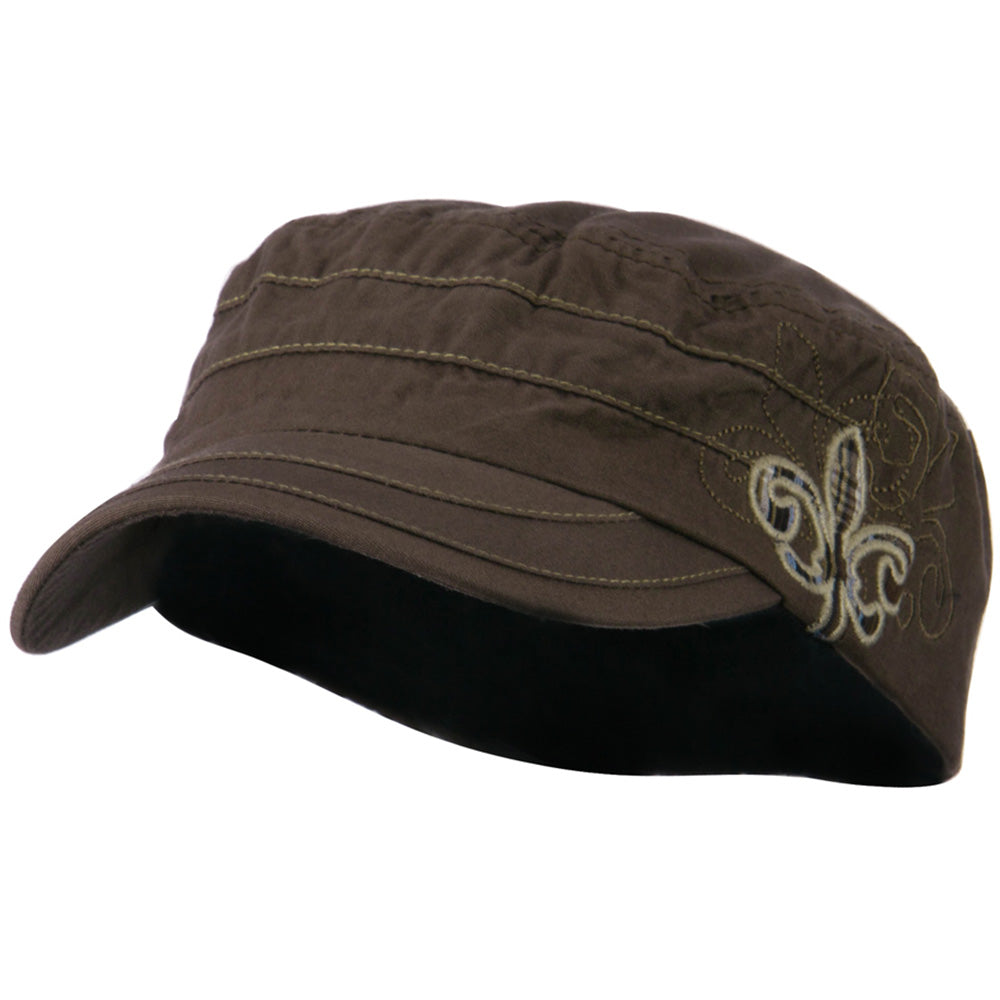 Checkered Flower Army Cap