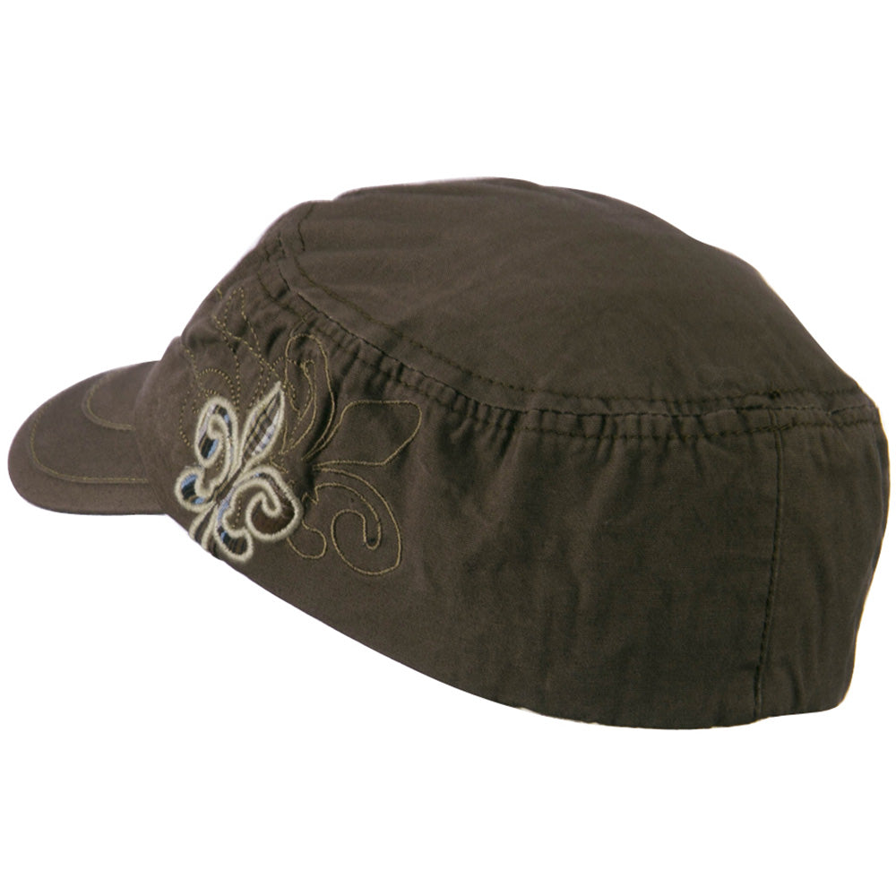 Checkered Flower Army Cap