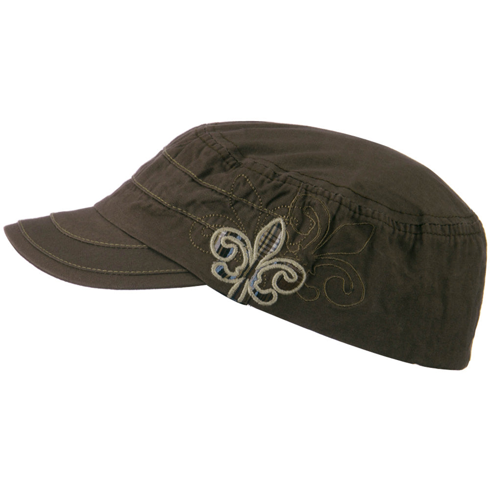 Checkered Flower Army Cap