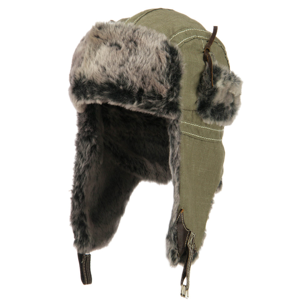 Chambray Faux Fur Trooper Hat