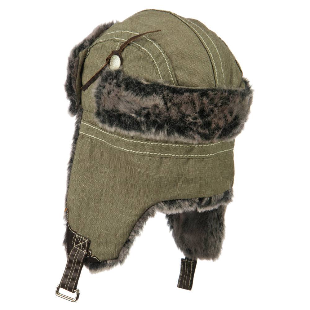 Chambray Faux Fur Trooper Hat