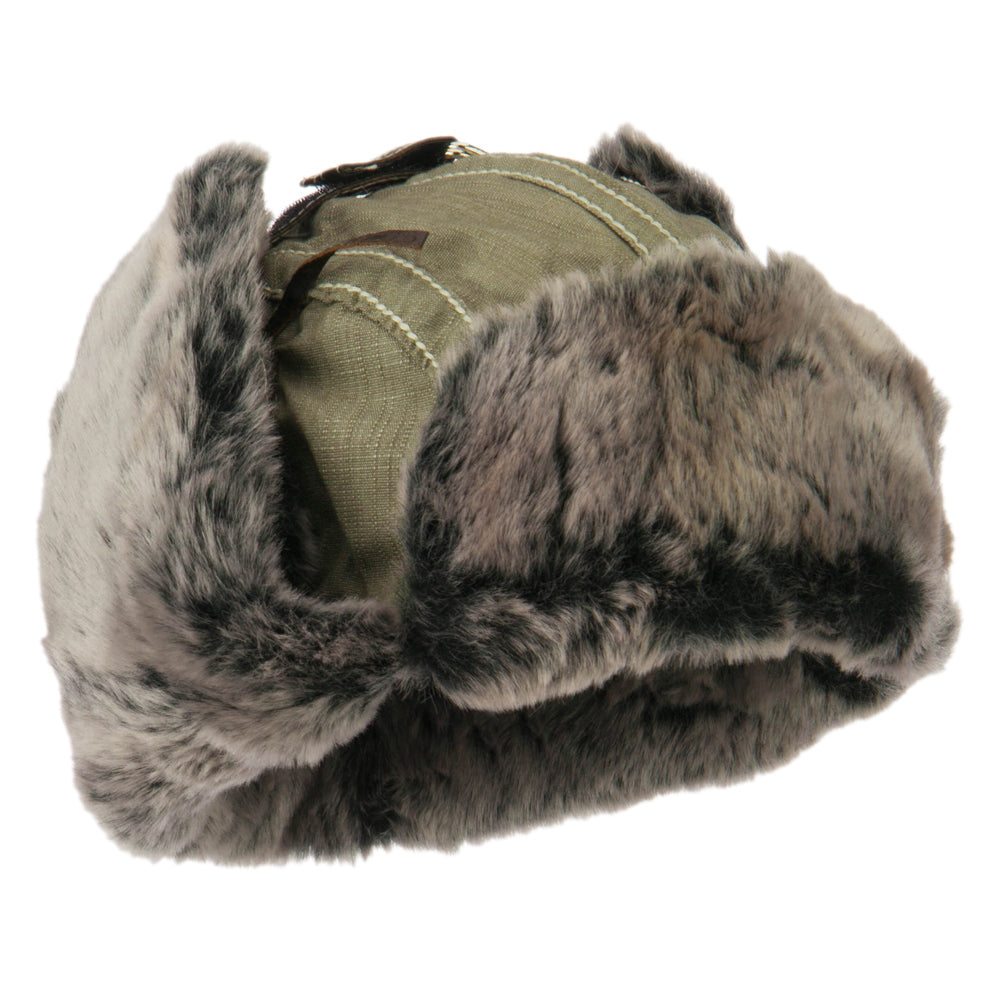 Chambray Faux Fur Trooper Hat