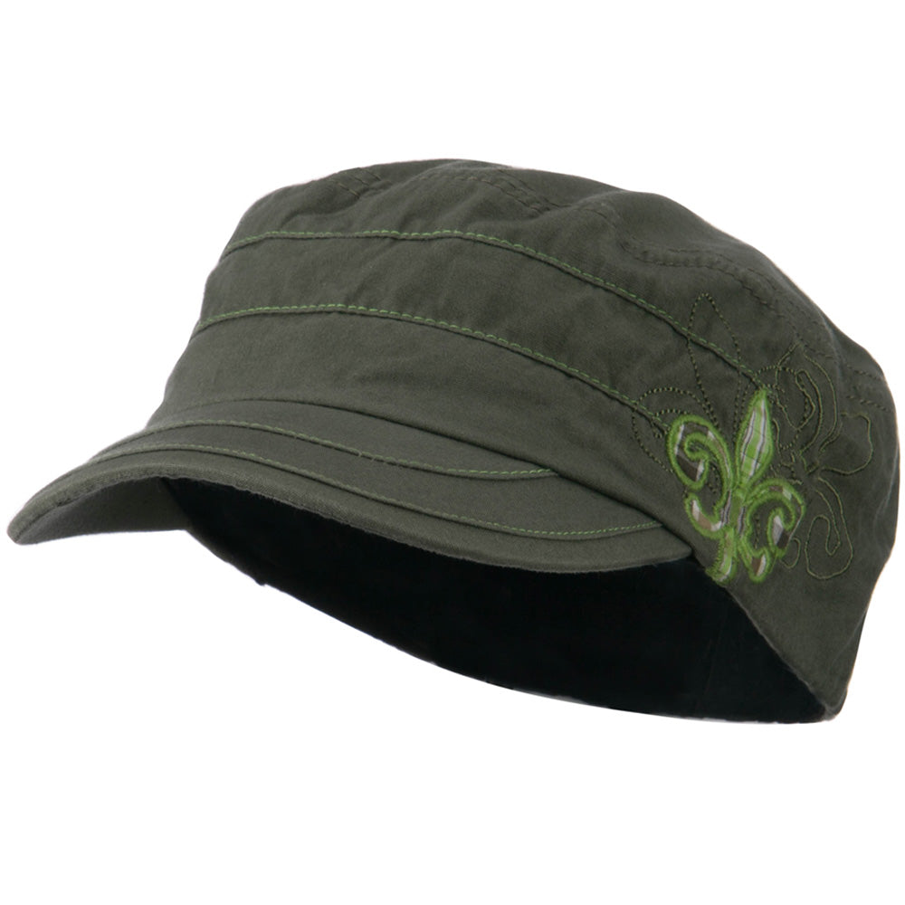 Checkered Flower Army Cap