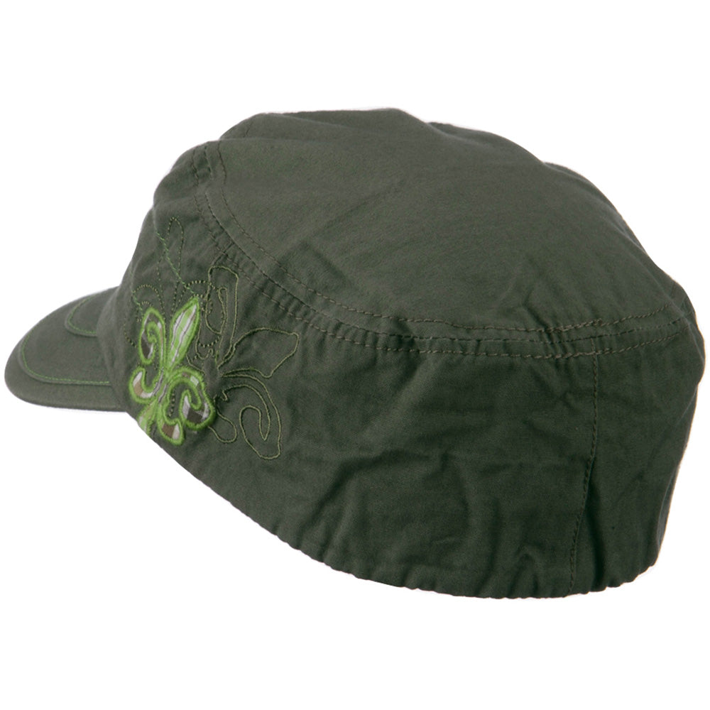 Checkered Flower Army Cap