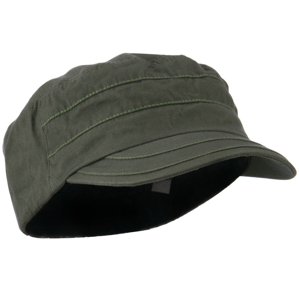 Checkered Flower Army Cap