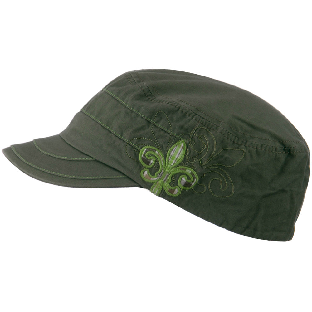 Checkered Flower Army Cap