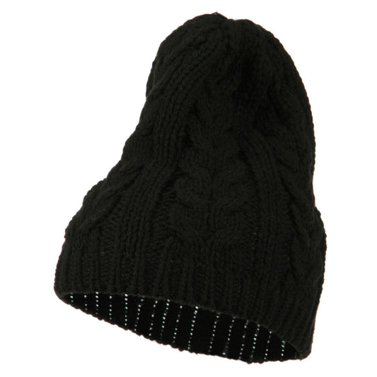 Acrylic Cable Design Beanie Hat