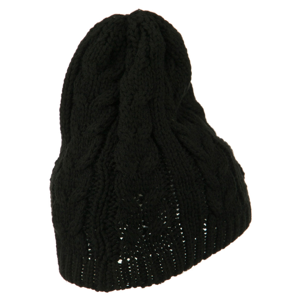 Acrylic Cable Design Beanie Hat