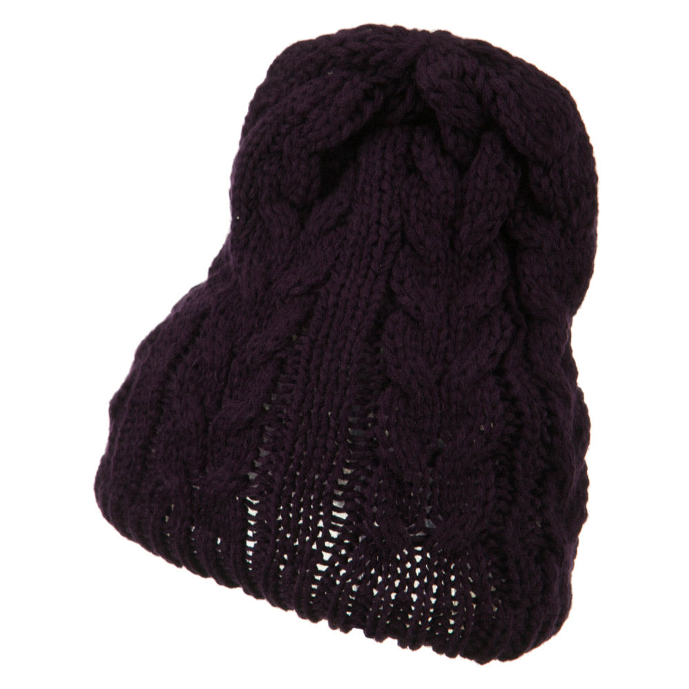 Acrylic Cable Design Beanie Hat