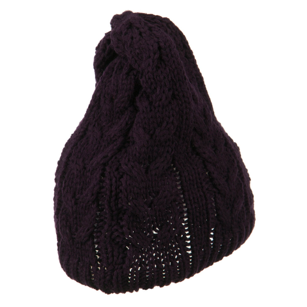 Acrylic Cable Design Beanie Hat