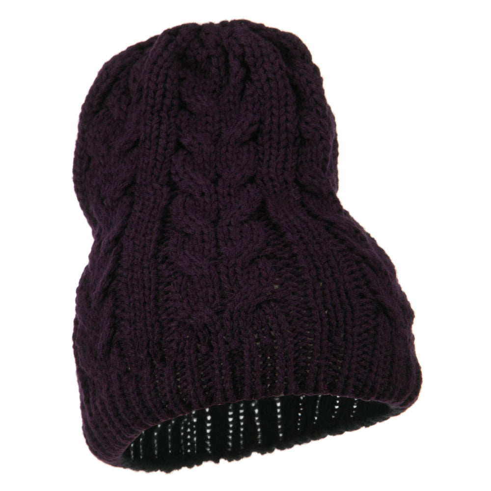 Acrylic Cable Design Beanie Hat