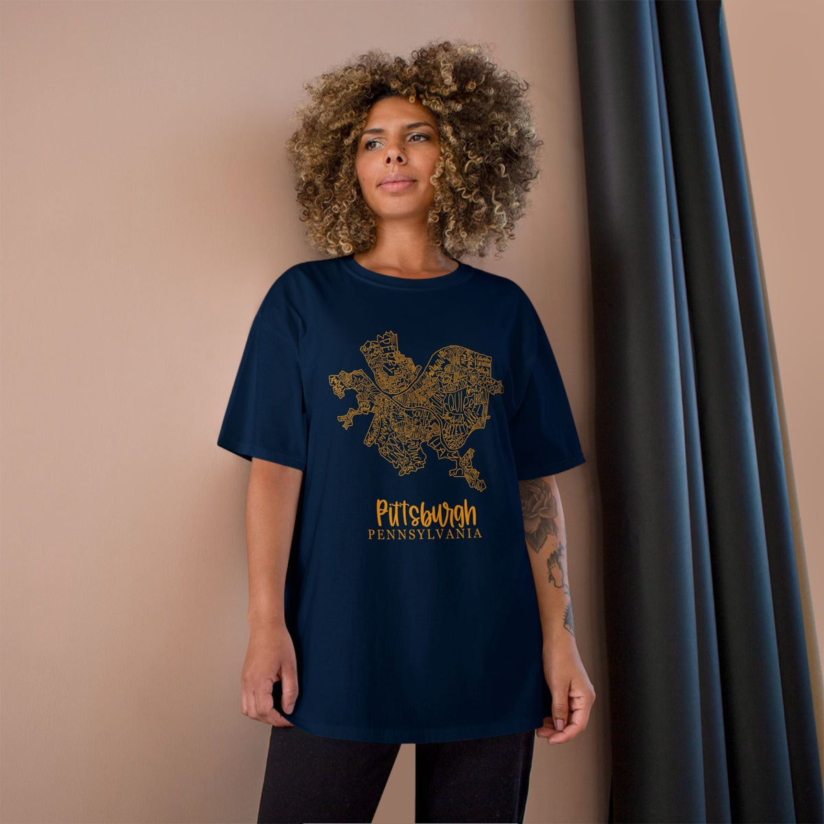 Champion Graphic T-Shirt – Pittsburgh Topo Map Tee | Lightweight Casual Shirt