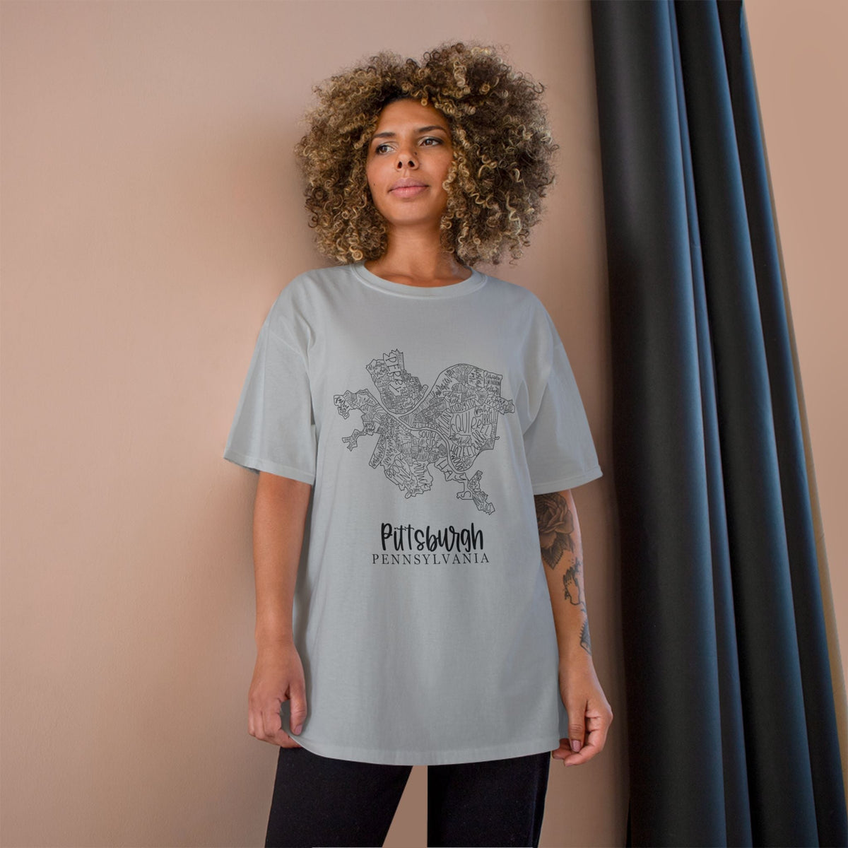 Champion Graphic T-Shirt – Pittsburgh Topo Map Tee | Lightweight Casual Shirt