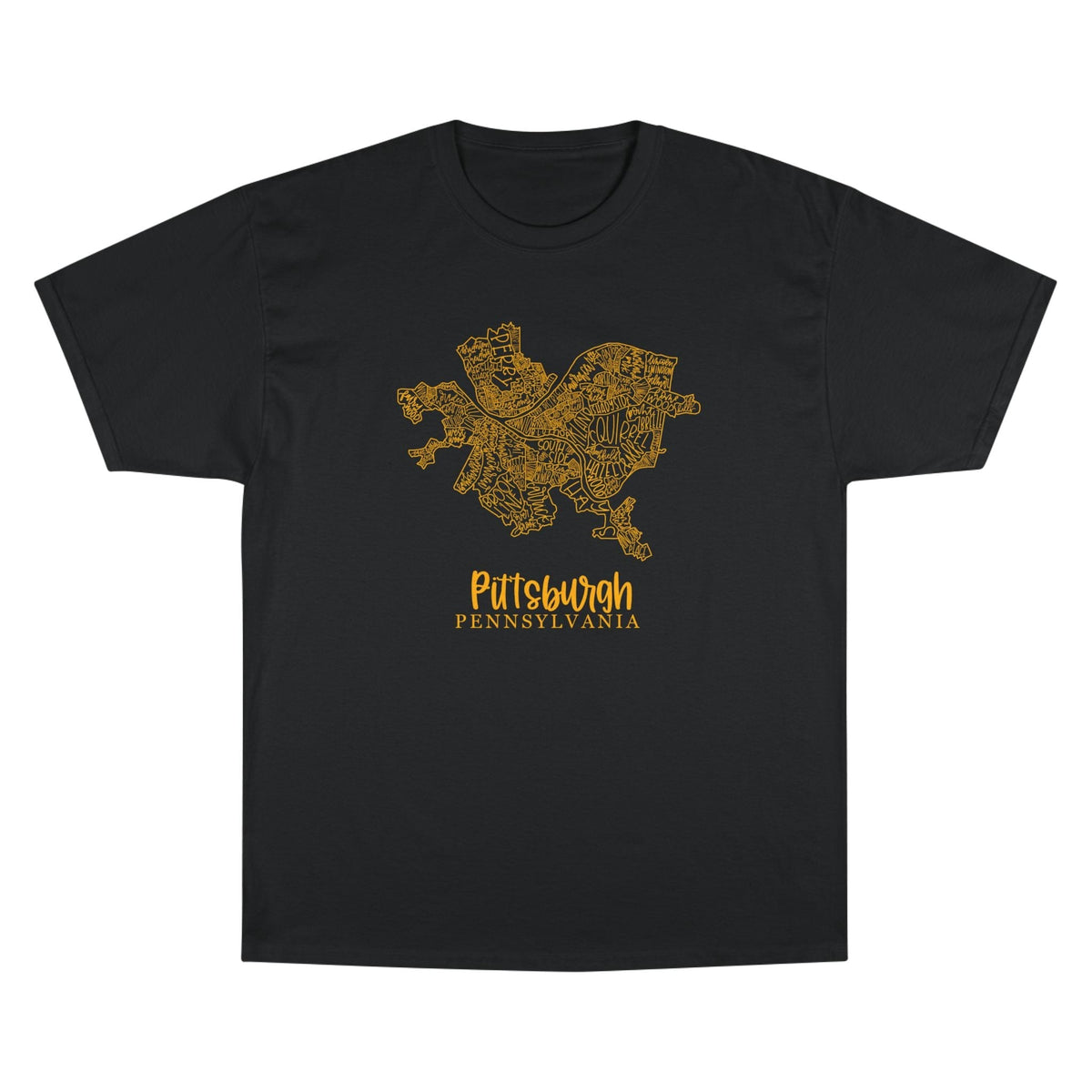 Champion Graphic T-Shirt – Pittsburgh Topo Map Tee | Lightweight Casual Shirt