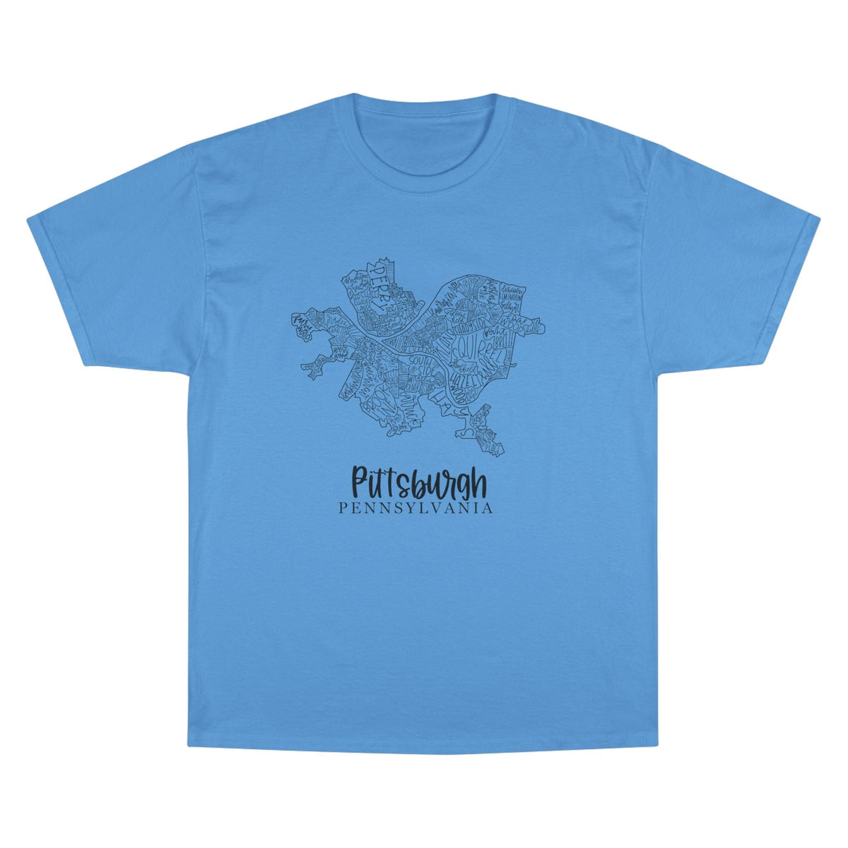 Champion Graphic T-Shirt – Pittsburgh Topo Map Tee | Lightweight Casual Shirt
