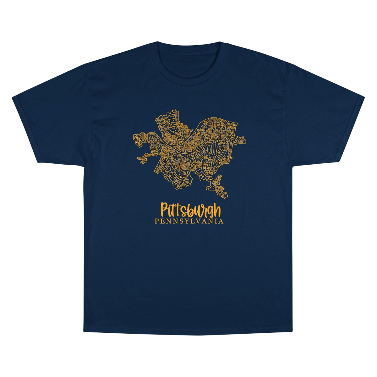 Champion Graphic T-Shirt – Pittsburgh Topo Map Tee | Lightweight Casual Shirt