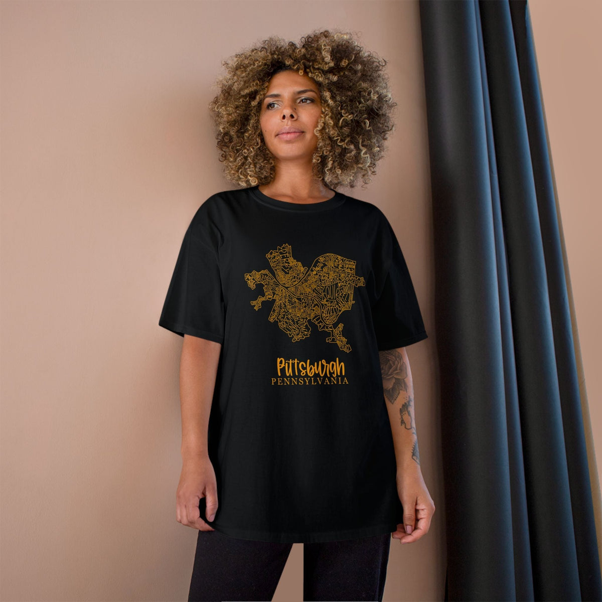 Champion Graphic T-Shirt – Pittsburgh Topo Map Tee | Lightweight Casual Shirt
