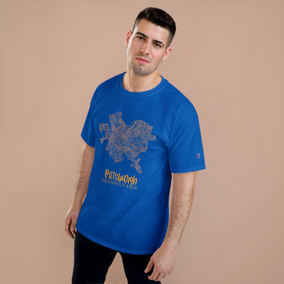 Champion Graphic T-Shirt – Pittsburgh Topo Map Tee | Lightweight Casual Shirt