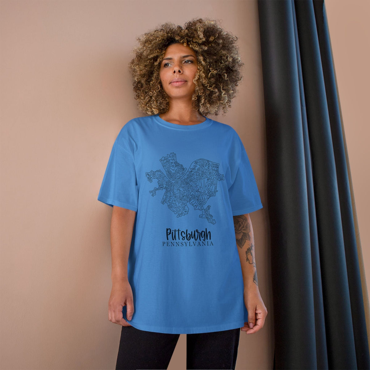 Champion Graphic T-Shirt – Pittsburgh Topo Map Tee | Lightweight Casual Shirt