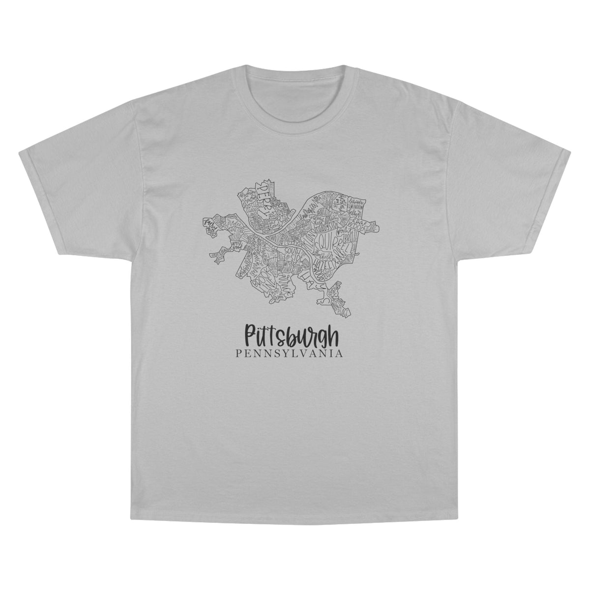 Champion Graphic T-Shirt – Pittsburgh Topo Map Tee | Lightweight Casual Shirt