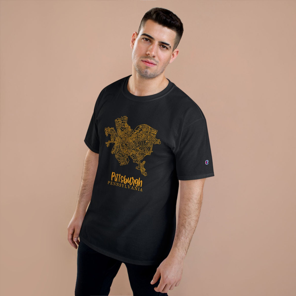 Champion Graphic T-Shirt – Pittsburgh Topo Map Tee | Lightweight Casual Shirt