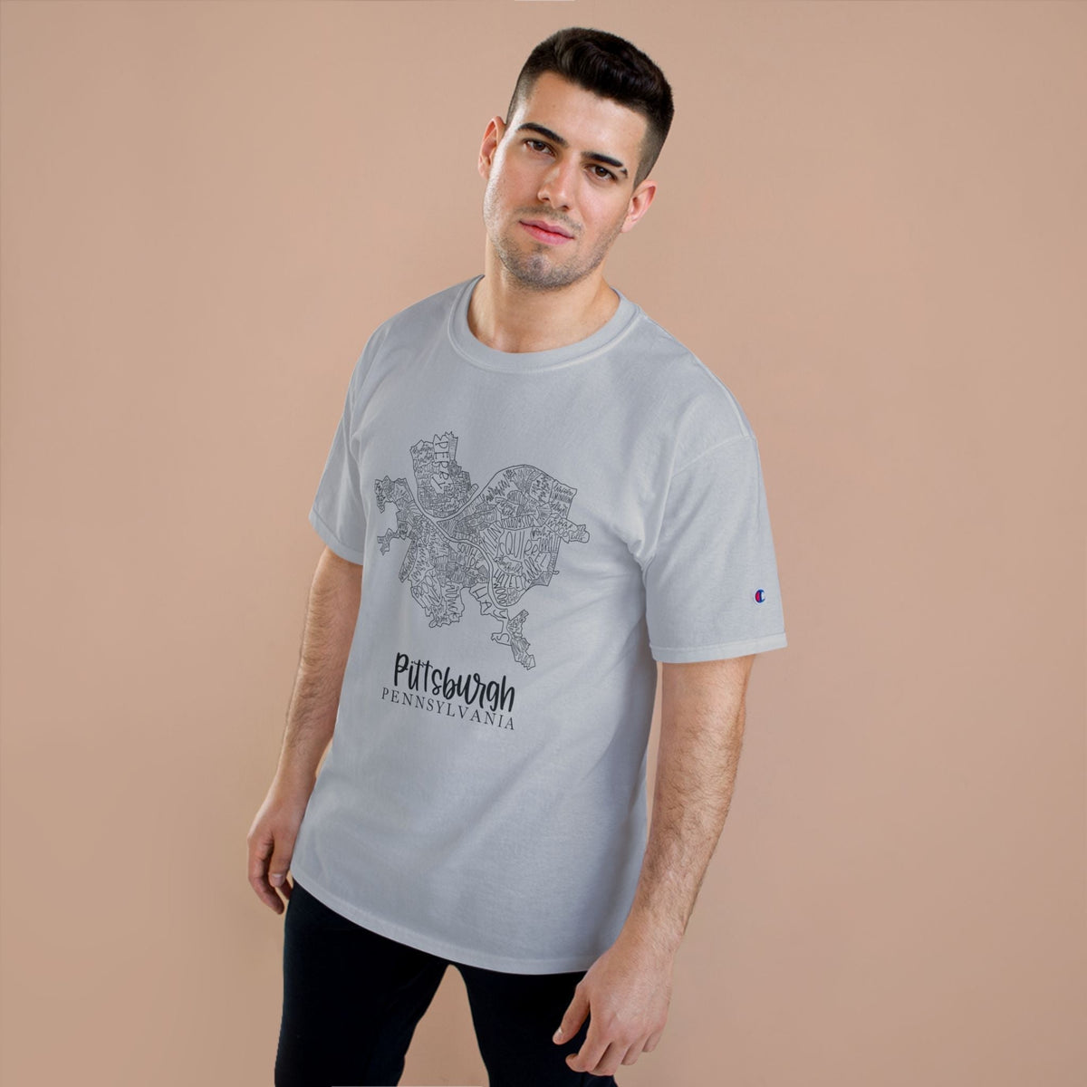 Champion Graphic T-Shirt – Pittsburgh Topo Map Tee | Lightweight Casual Shirt