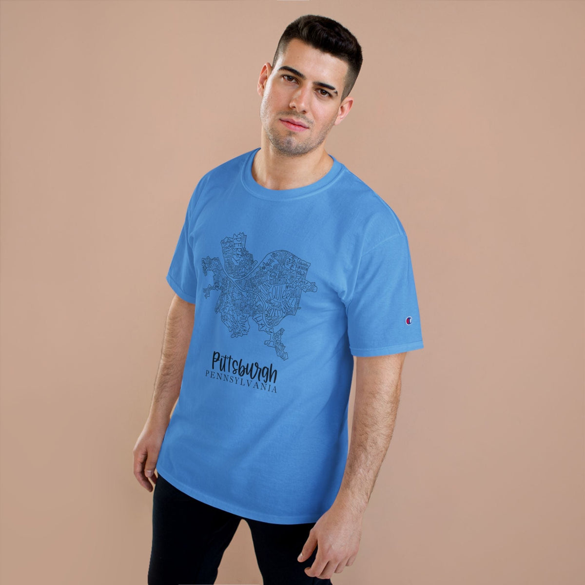Champion Graphic T-Shirt – Pittsburgh Topo Map Tee | Lightweight Casual Shirt