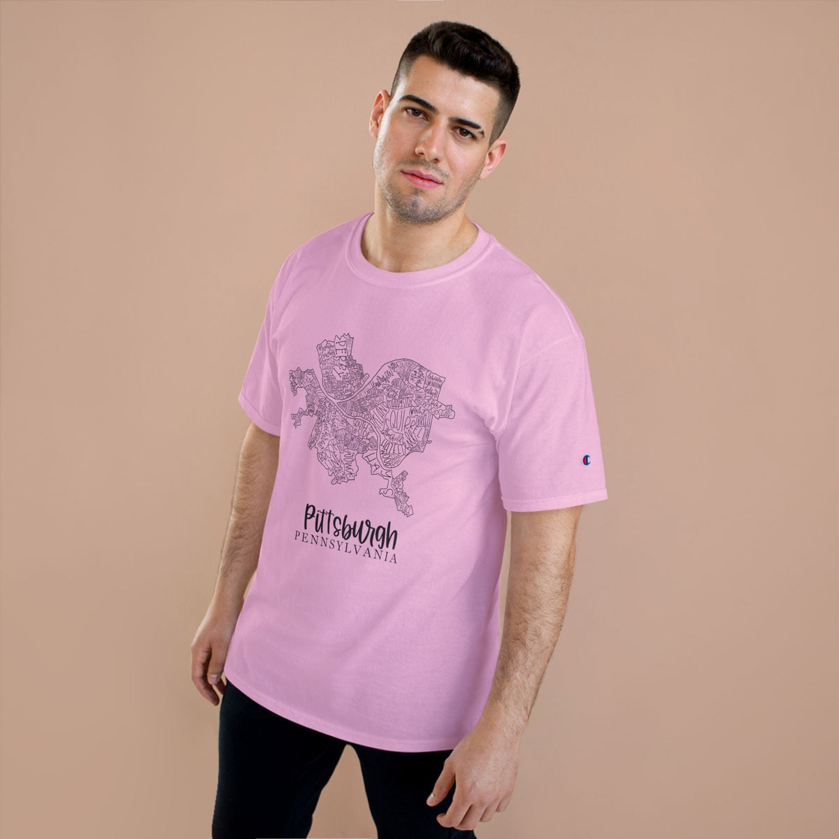 Champion Graphic T-Shirt – Pittsburgh Topo Map Tee | Lightweight Casual Shirt