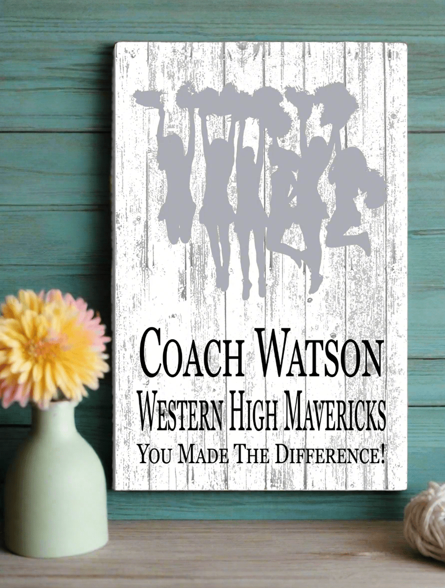 Custom Cheer Coach Gift – Signable Plaque from Team | Personalized Cheerleading Coach Wall Art