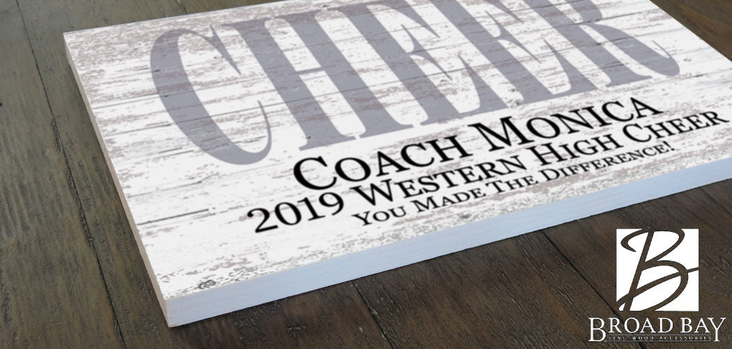Custom Cheer Coach Gift – Signable Plaque from Team | Personalized Cheerleading Coach Wall Art
