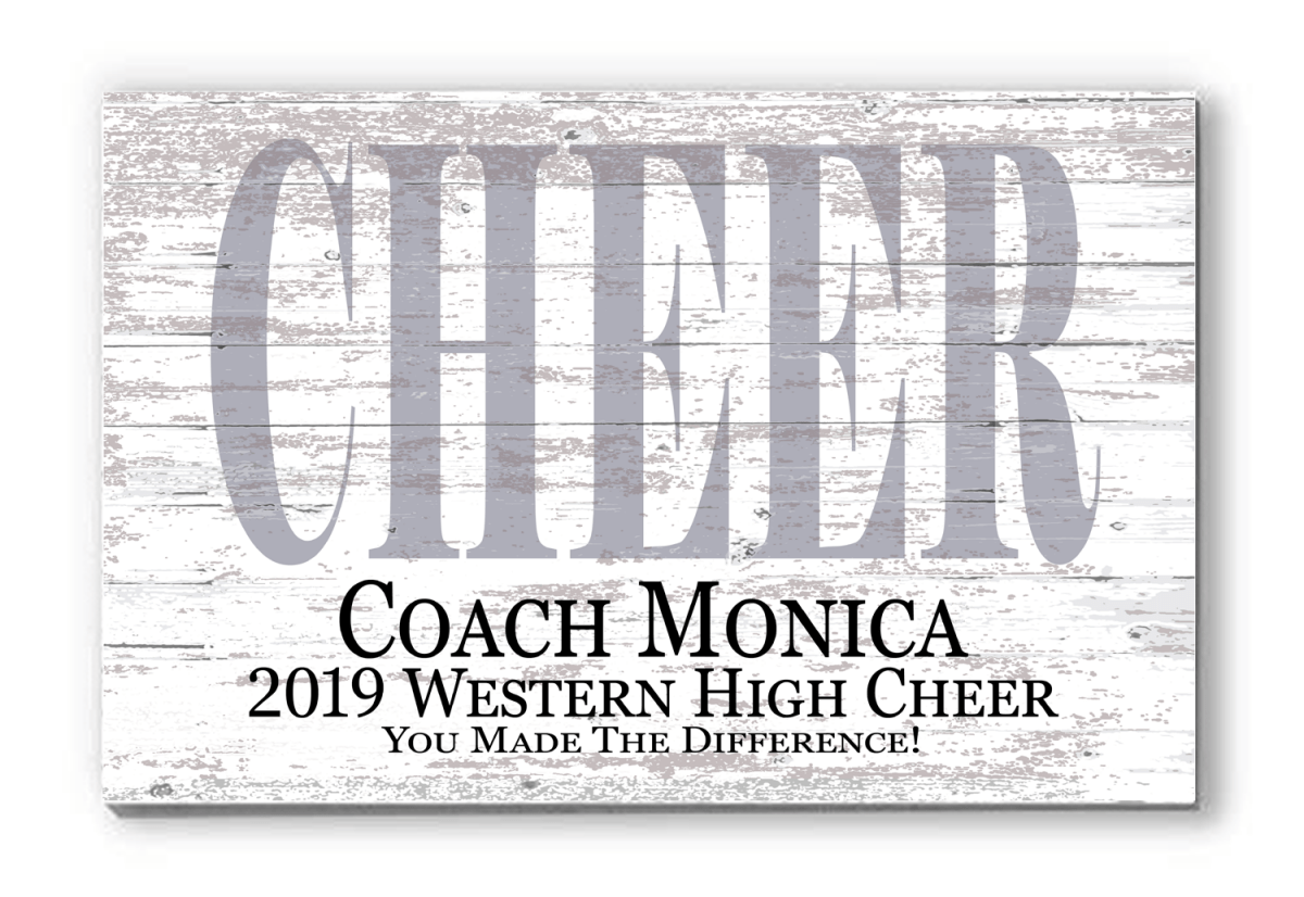 Custom Cheer Coach Gift – Signable Plaque from Team | Personalized Cheerleading Coach Wall Art