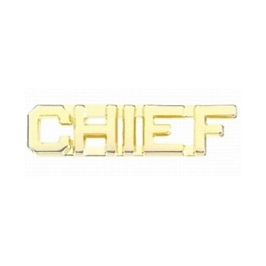 CHIEF Collar Insignia - Choose GOLD or NICKEL - Sold in Pairs