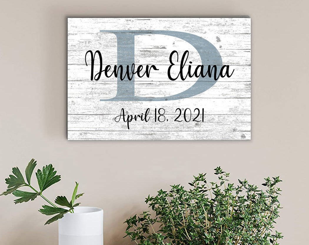 Child or Baby Name Monogram Sign Personalized Nursery Décor