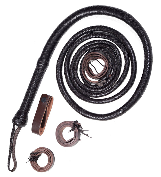 Choco Black Leather Bullwhip – Buy Online (4ft–16ft)