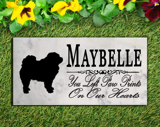 Chow Memorial Stone Personalized You Left Paw Prints On My Heart