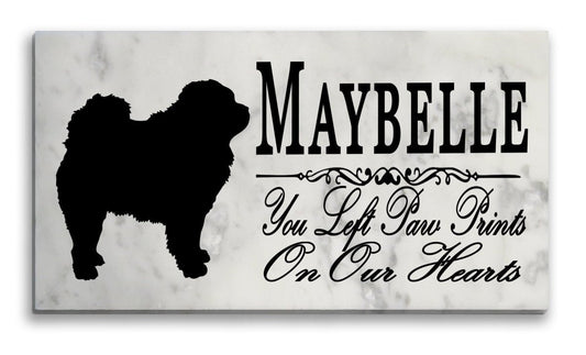 Chow Memorial Stone Personalized You Left Paw Prints On My Heart