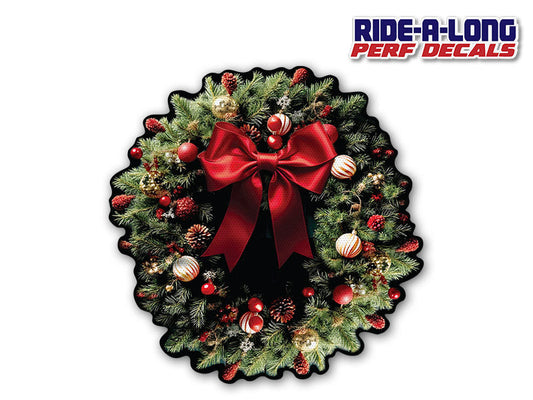 Christmas Wreath *RIDE A LONG* Perforated Decal