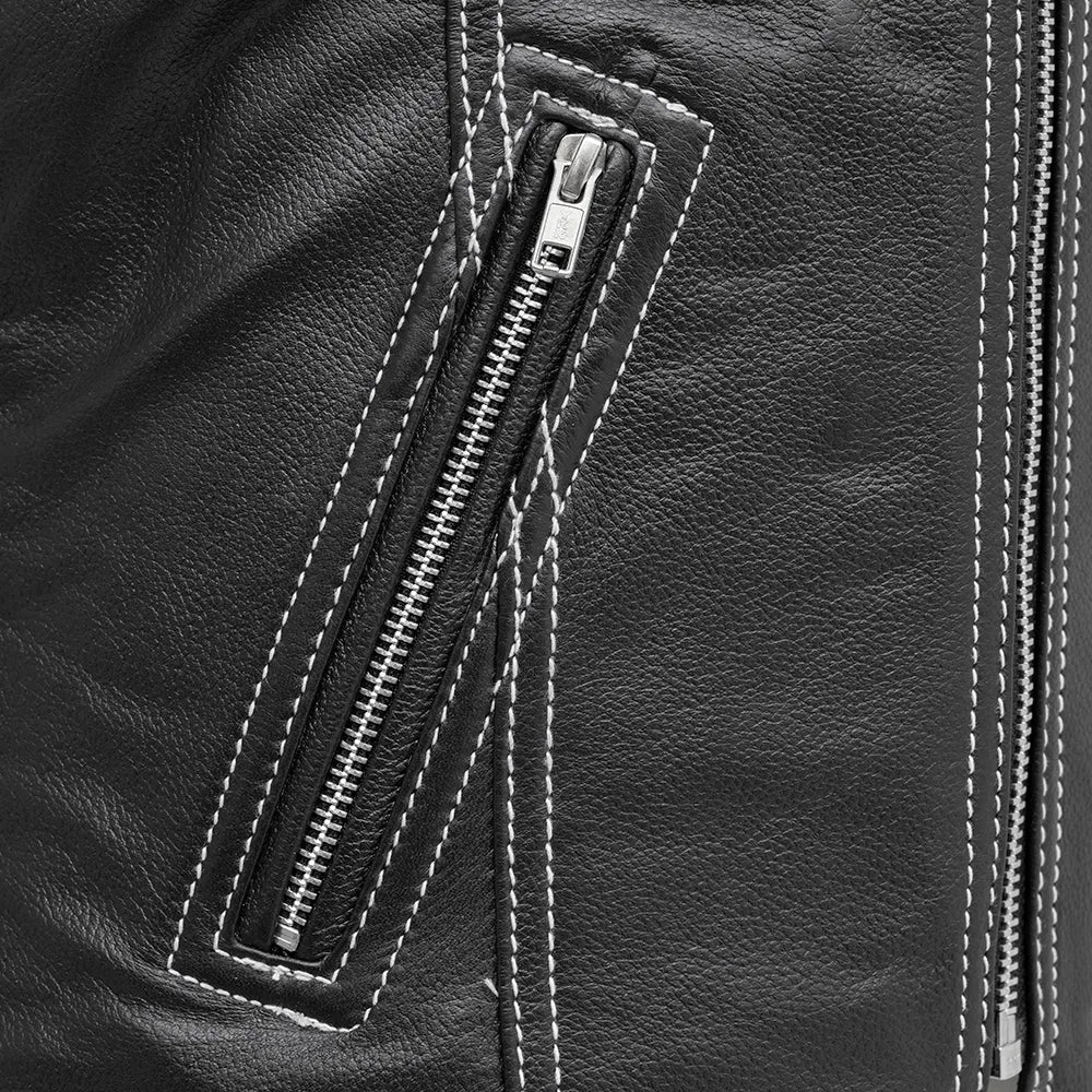 Cindy -  Women's Motorcycle Leather Vest Black