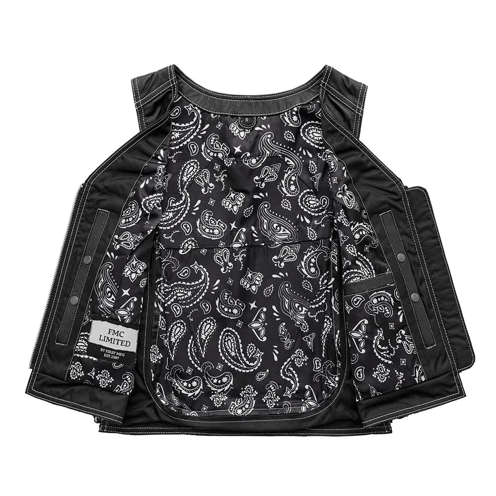 Cindy -  Women's Motorcycle Leather Vest Black