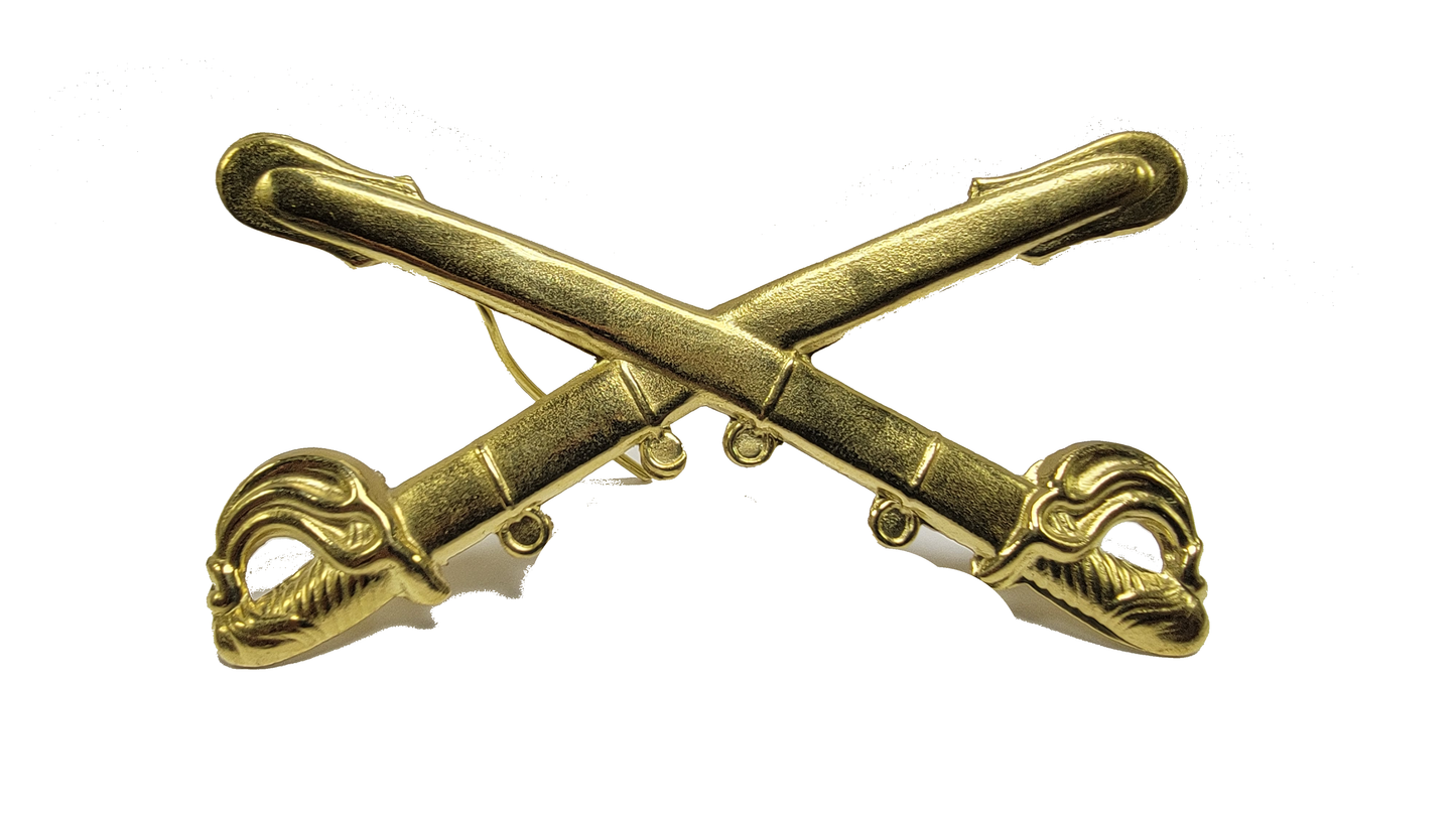 Civil War Brass Hat Insignia - Cavalry Crossed Sabers
