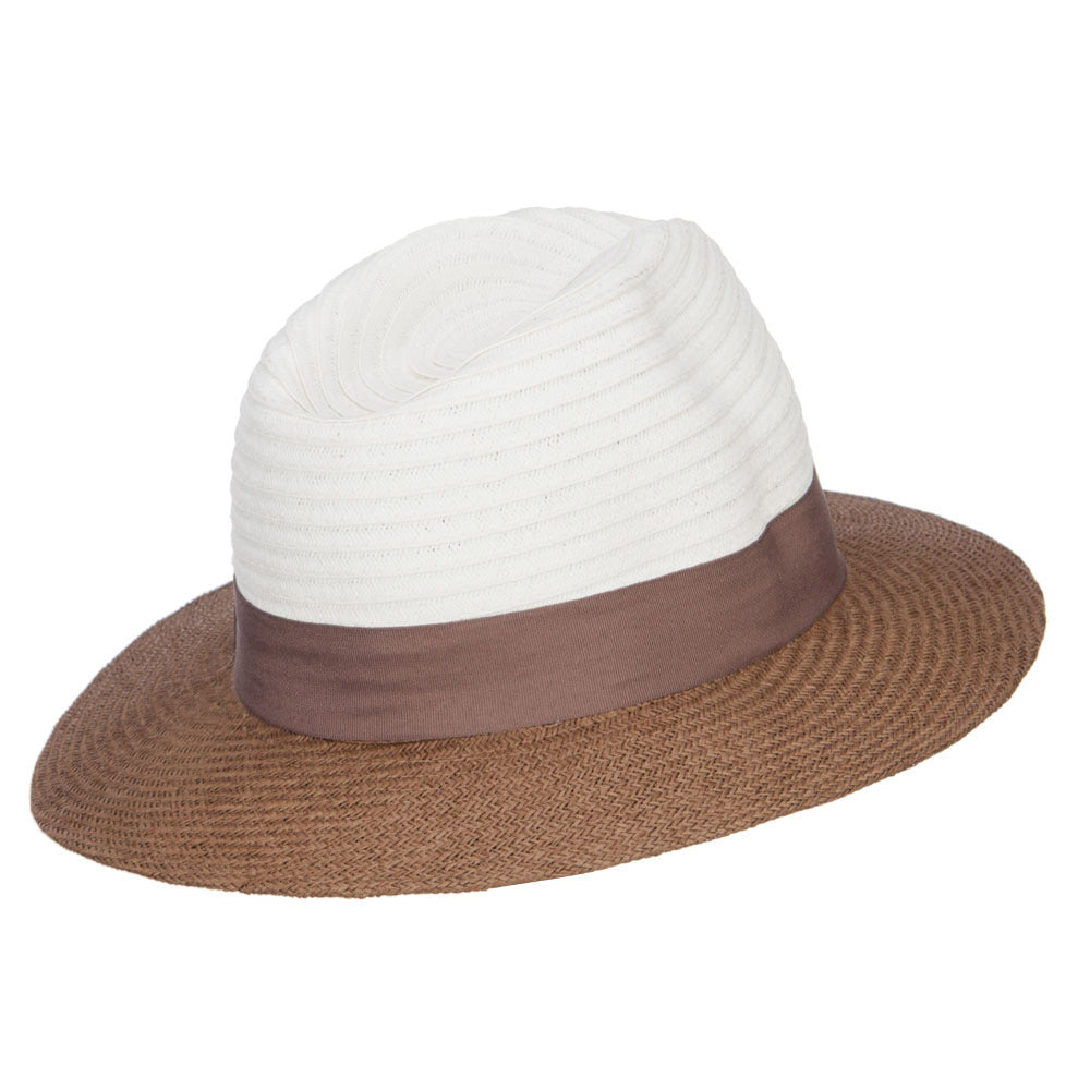 Color Block Panama Hat with Band