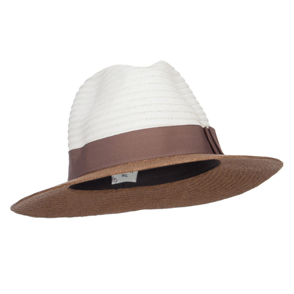 Color Block Panama Hat with Band