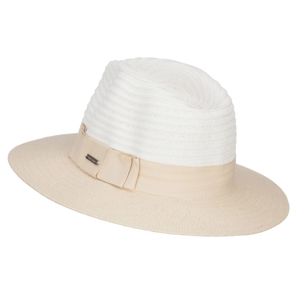 Color Block Panama Hat with Band