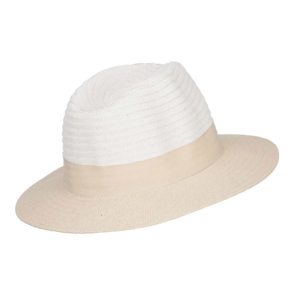 Color Block Panama Hat with Band