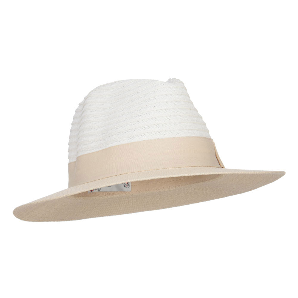 Color Block Panama Hat with Band