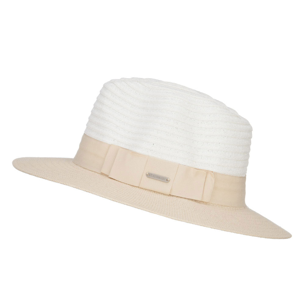Color Block Panama Hat with Band