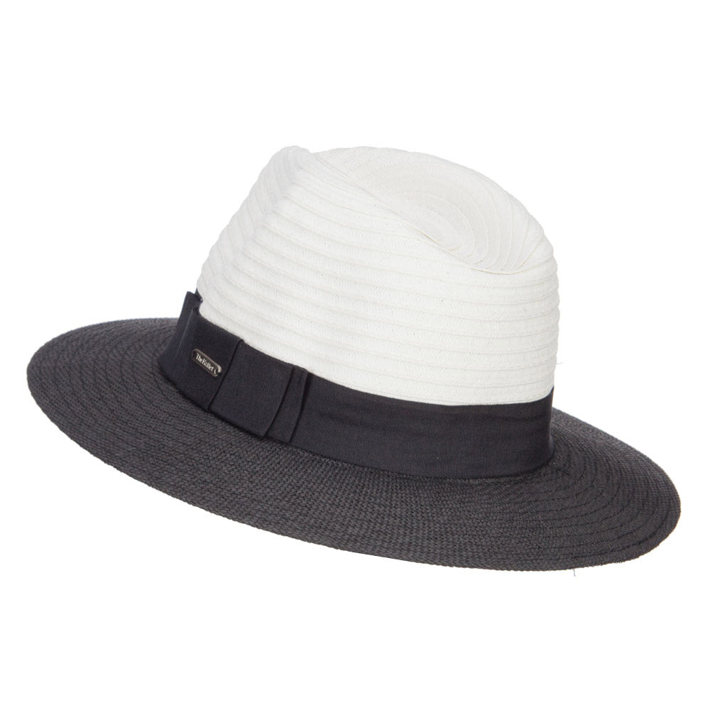 Color Block Panama Hat with Band