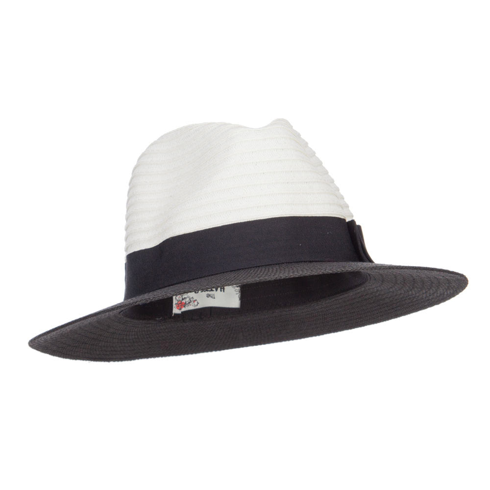 Color Block Panama Hat with Band