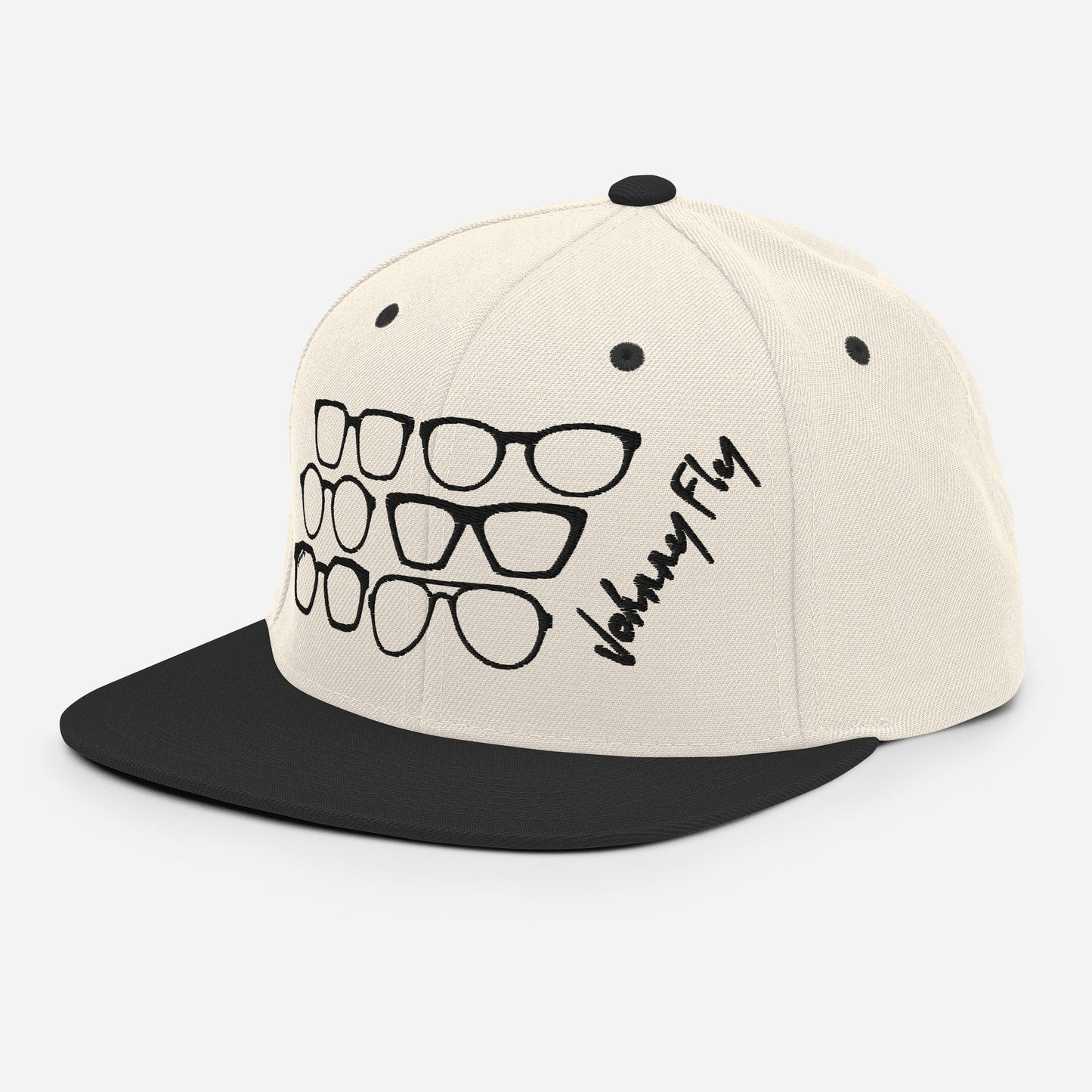Fly Frames Snapback Hat - Creme/Black