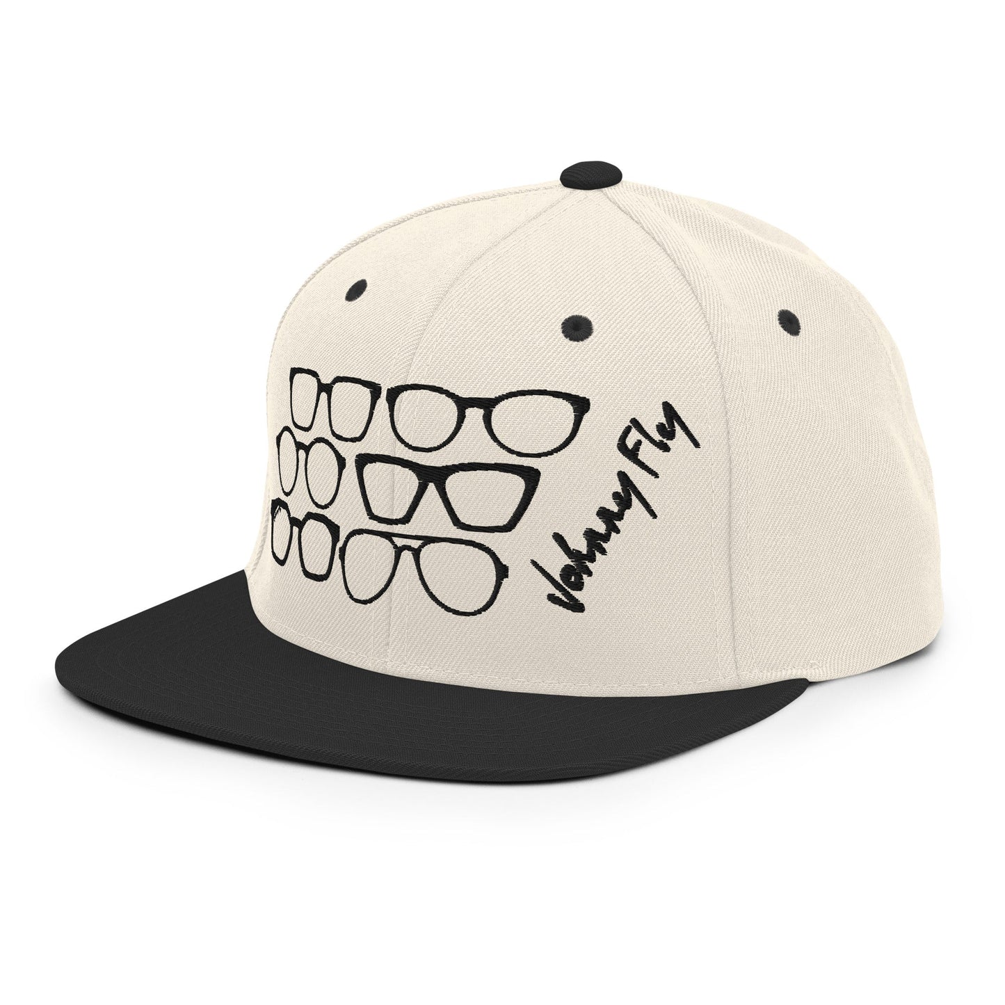 Fly Frames Snapback Hat - Creme/Black